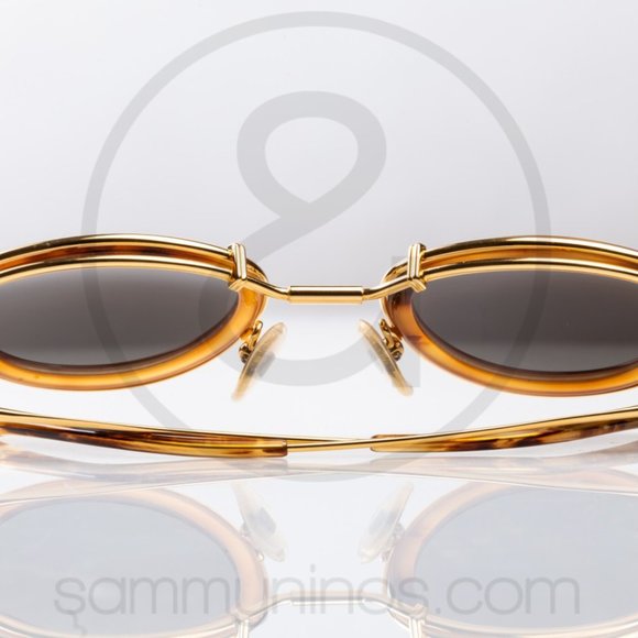 Jean Paul Gaultier 56-2271 sunglass.GOLD-PLATED metal frame with tortoise plasti - Picture 11 of 11
